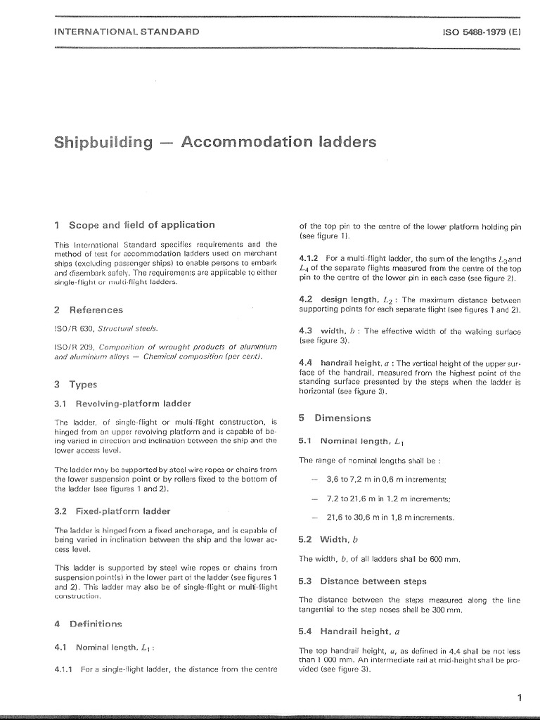 ISO 5488 Accomodation Ladder 1979 | PDF