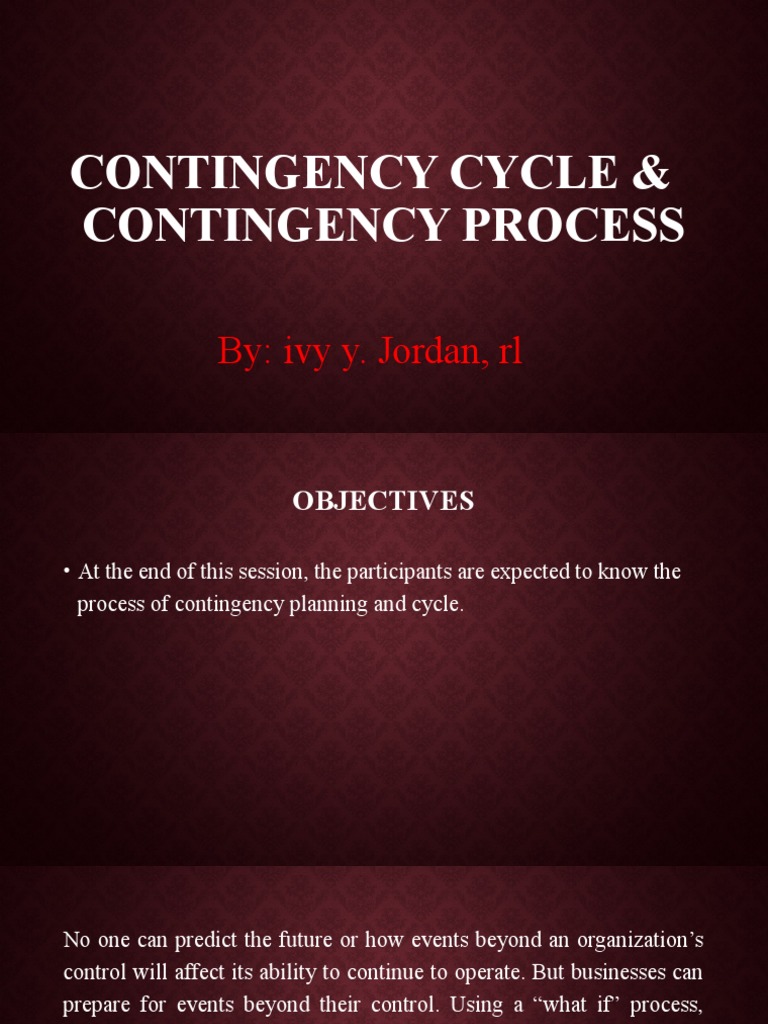 Contingency Planning Process Overview | PDF | Emergency Management ...