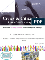 Civics & Citizenship: Lesson 24 - Statutory Law