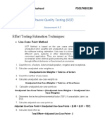 Software Quality Testing (SQT) : Effort Testing Estimation Techniques