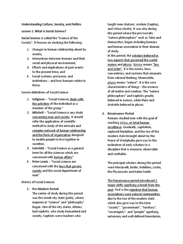 Social Science: Understanding Society and Culture | PDF | Anthropology ...