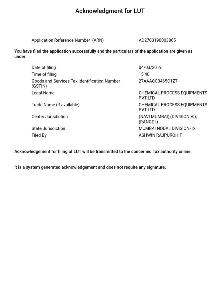 LUT Acknowledgment Download Guide | PDF