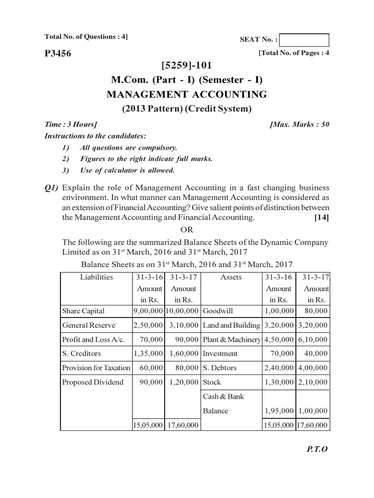 M Com 13 Pattern 1 Pdf Balance Sheet Expense