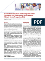 65 Successful Management of Bleeding After Dental Procedures With Application of Blood Stopper - A Single Center Prospective Trial