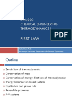 KMU220 Chemical Engineering Thermodynamics I: First Law