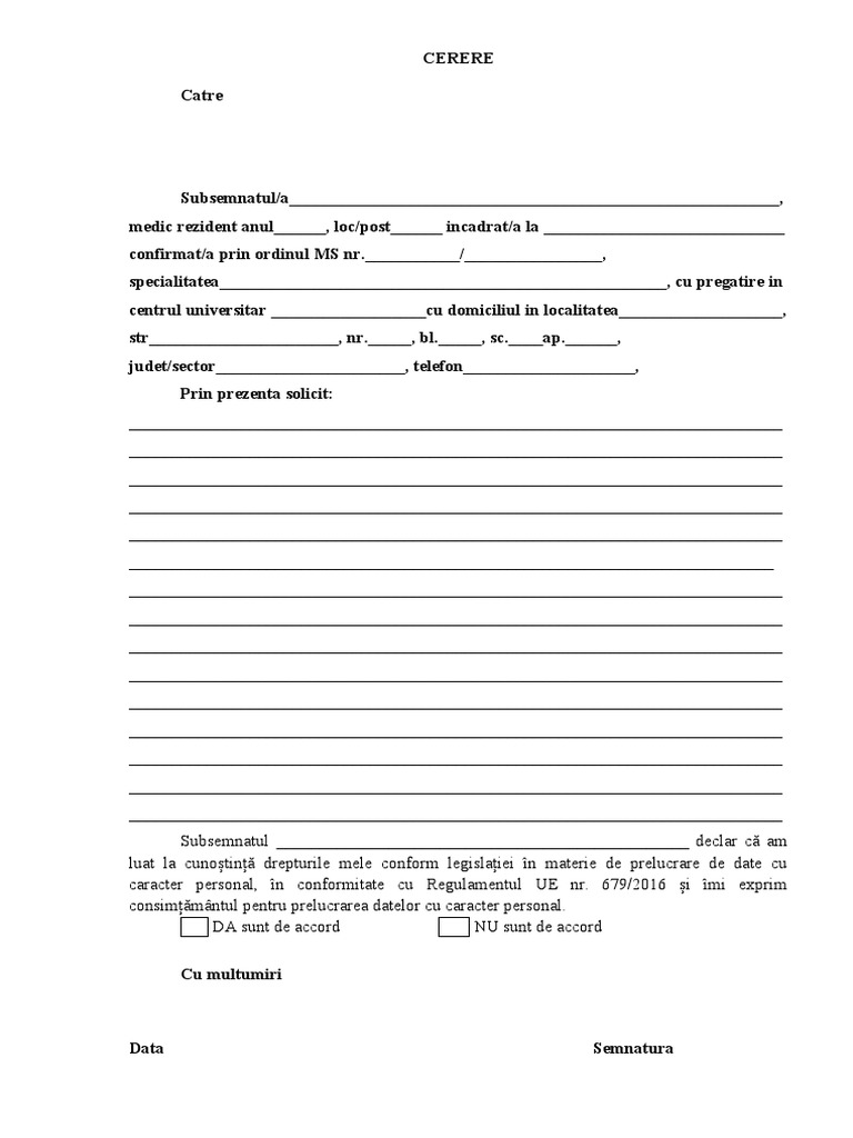 Model Cerere | PDF