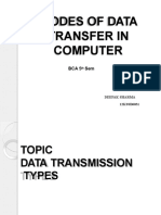 Modes of Data Transfer in Computer: Bca 5 Sem