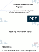 Reading Academic Texts Week 1
