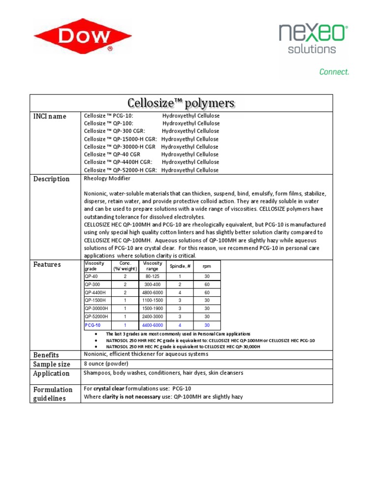 Cellosize QP 100MH | PDF | Rheology | Solution