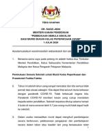 Teks Ucapan Sidang Media YBMK Pendidikan Berhubung Pembukaan Semula Sekolah Bagi Murid Bukan Kelas Peperiksaan Awam - 1 Julai 2020