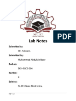 Lab Notes: Submitted To