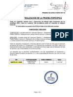 Fechas de Realización de La Prueba Específica: Consejería de Educación, Cultura y Deportes C.S.M. de Castilla - La Mancha