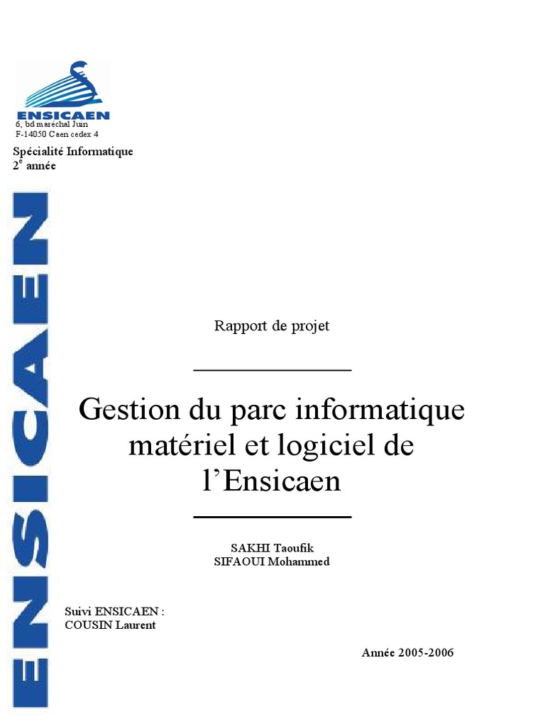 Gestion Du Parc Informatique Materiel Logiciel Ensicaen PDF | PDF ...