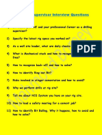 Drilling Supervisor Interview Questions PDF