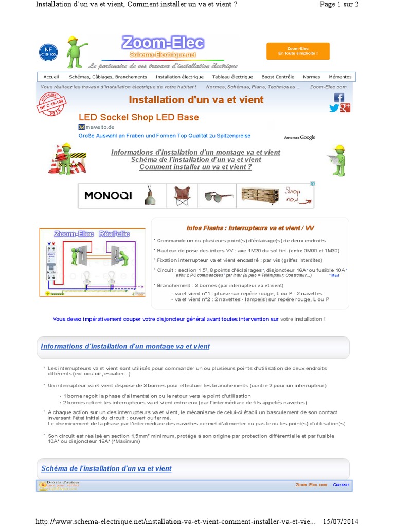 Schéma électrique Va Et Vient 3 Interrupteurs Pdf Installation Va Et Vient | PDF | Interrupteur | Prise électrique