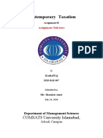Contemporary Taxation: COMSATS University Islamabad