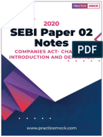 SEBI Grade A 2020 Companies Act Chapter I 1