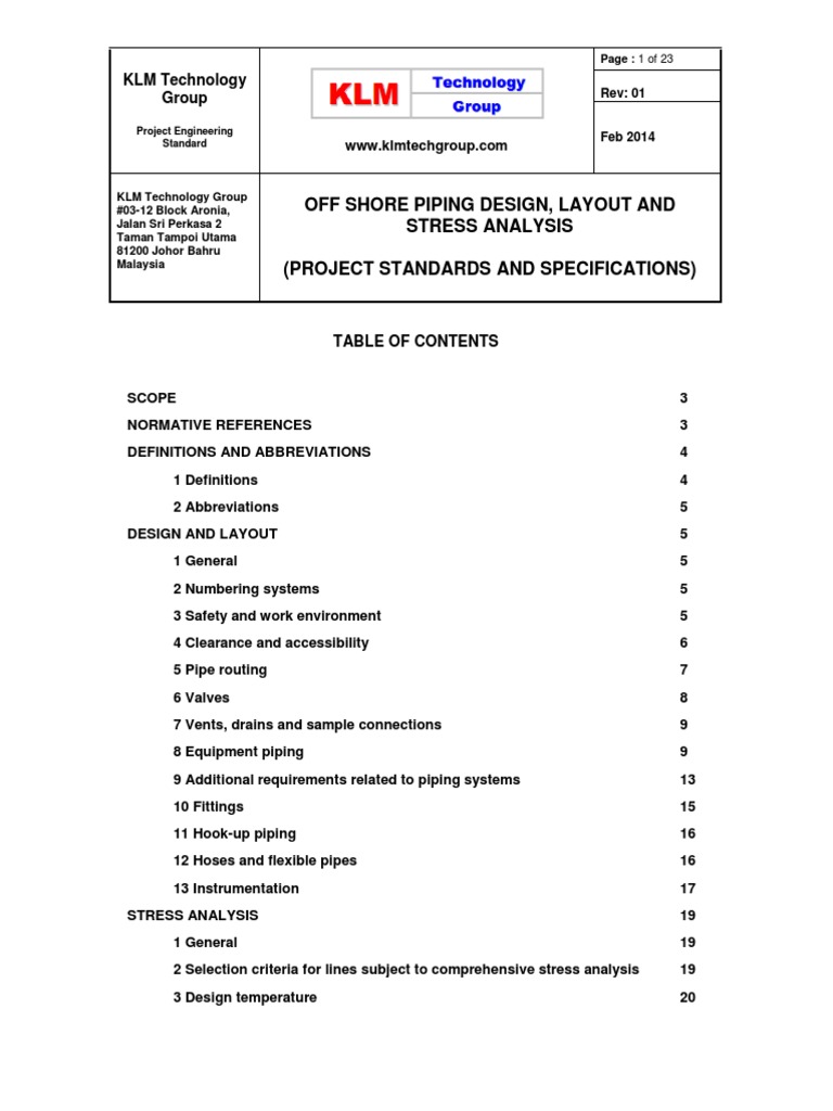 Offshore Piping Design Standards Guide | PDF | Subsea (Technology ...