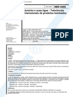 NBR 06999 - Aluminio e Ligas - Tolerancias de Laminados PDF