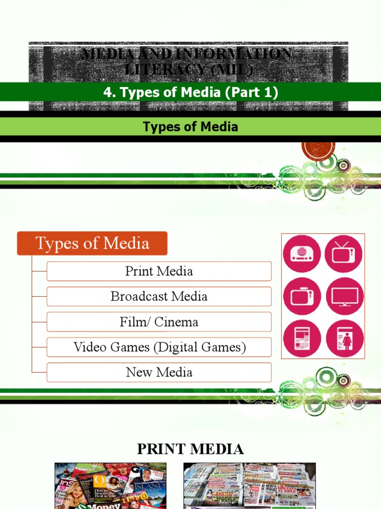 Lesson 4 Types of Media PDF New Media Mass Media