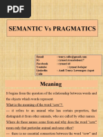 SEMANTIC Vs PRAGMATICS 