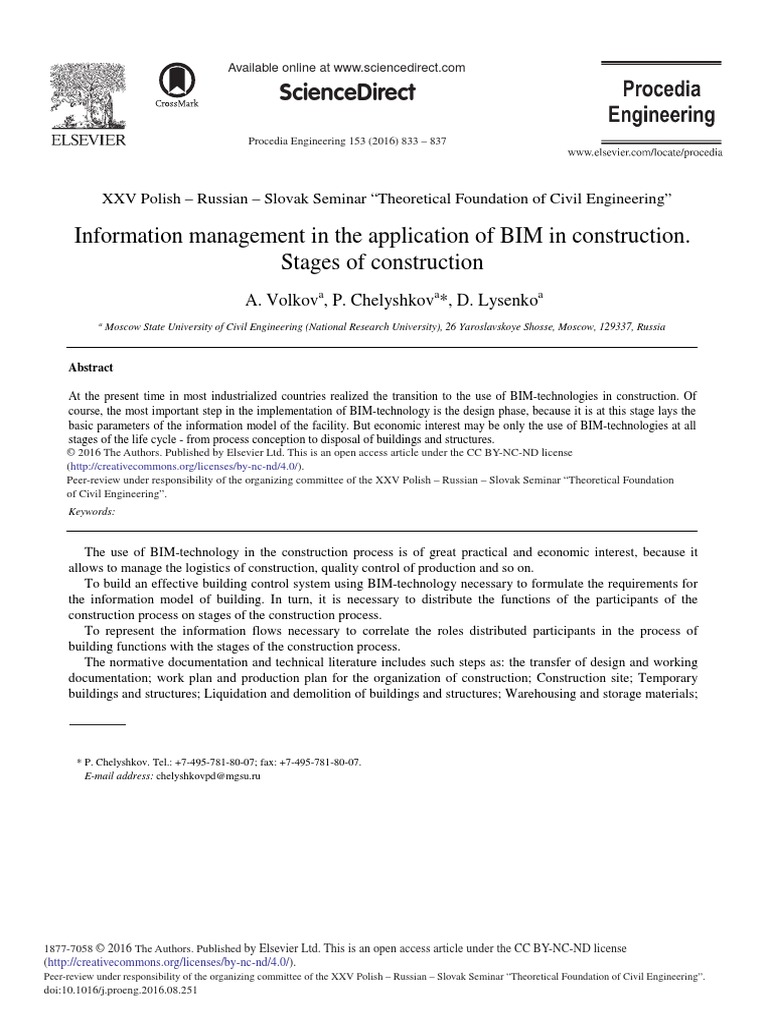 Information Management in The Application of BIM in Construction ...