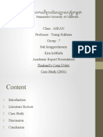 Class: ASEAN Professor: Yeang Sokhom Group: 7 Sok Hengpechmony Kim Kolthida Academic Report Presentation Thailand's Coup D'état Case Study (2001)