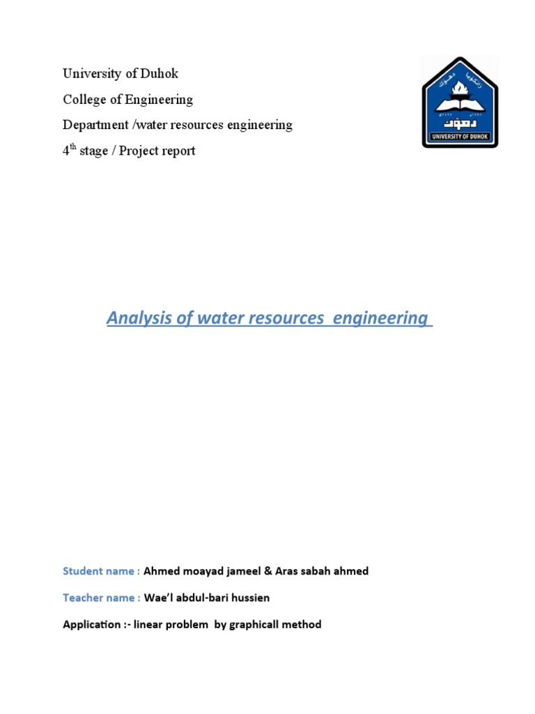Application About Analysis of Water Resources System PDF