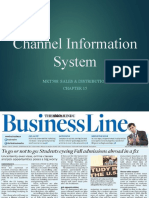 Channel Information System: Mkt508: Sales & Distribution