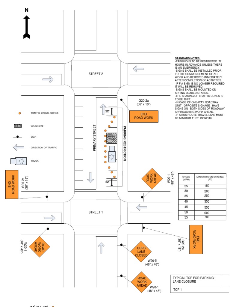 Lane Closure Traffic Control Standards | PDF | Lane | Traffic