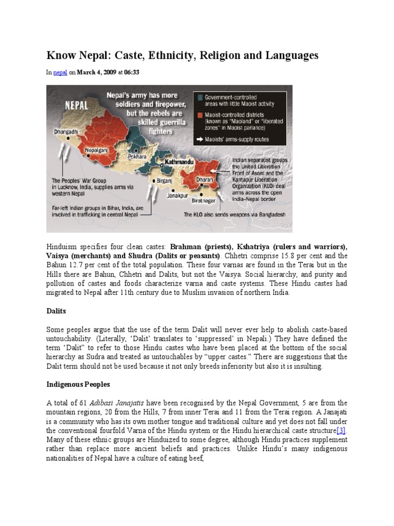 Know Nepal: Caste, Ethnicity, Religion and Languages | PDF | Caste | Dalit