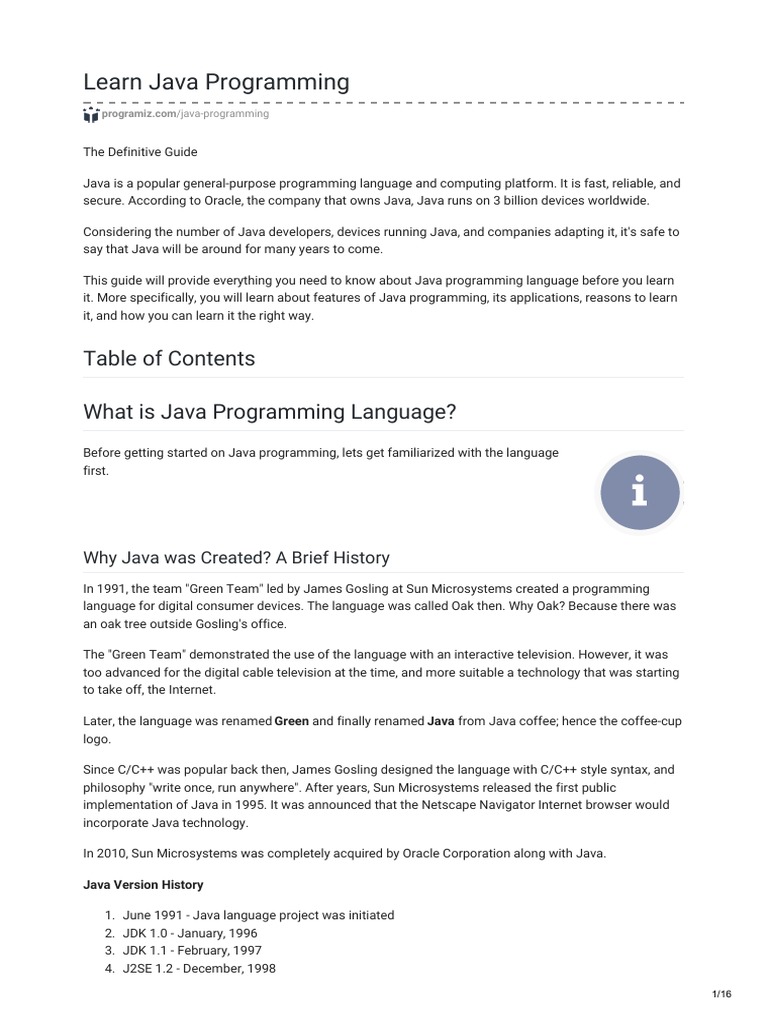 Learn Java Programming PDF | PDF | Java (Software Platform) | Java ...