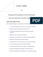 Lecture Outline: Training and Development: Issues and Human Resource Information Systems Applications