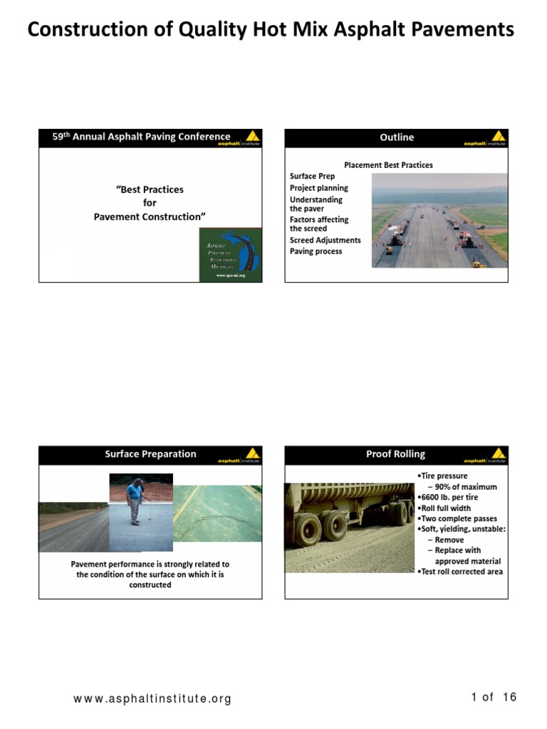 Best Practices for Asphalt Pavement Construction | PDF | Road Surface ...