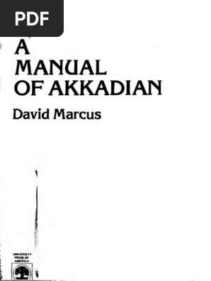 David Marcus - A Manual of Akkadian-University Press of