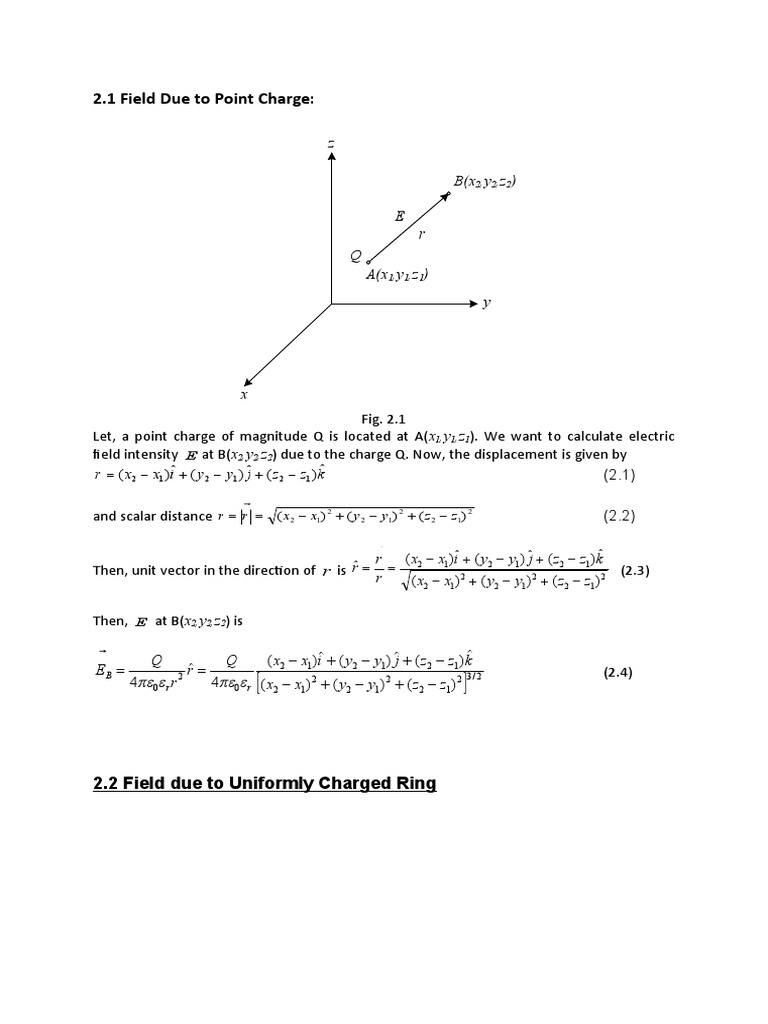 Calculating Electric Field Intensity Due to Point Charges, Uniformly