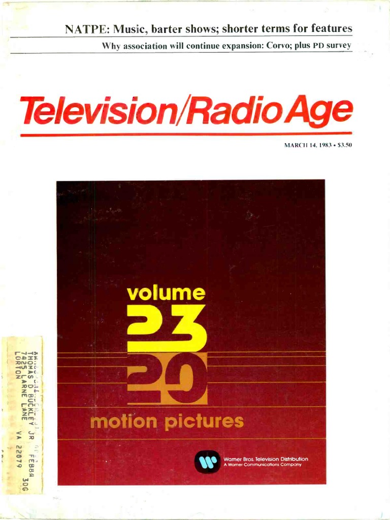 TV Radio Age 1983 03 14 PDF | PDF | United States Postal Service
