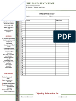 Attendance Sheet Socio-Cultural Practice