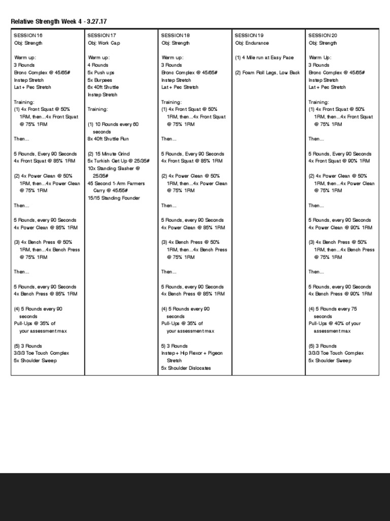 Strength and Endurance Training Plan | PDF | Limbs (Anatomy) | Human ...