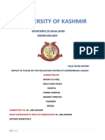 University of Kashmir: Department of Social Work SESSION 2014-2015