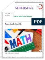 Partial Derivatives Report: Name: Mostafa Qasim Tahr