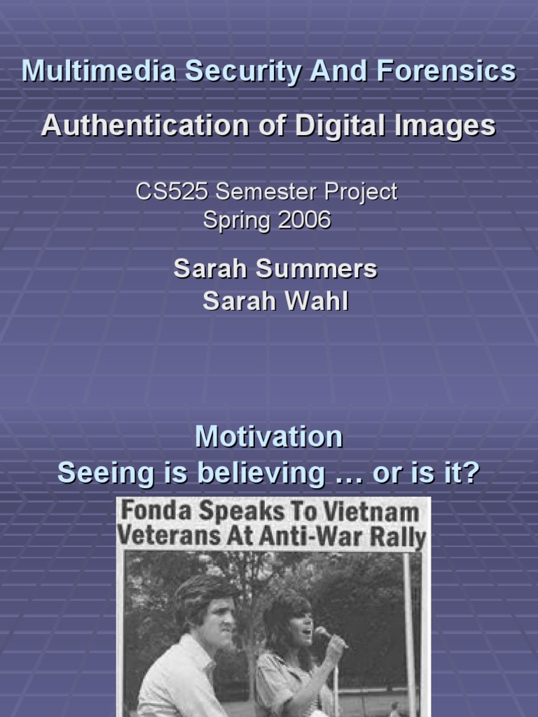 Multimedia Image Authentication Techniques | PDF | Authentication ...