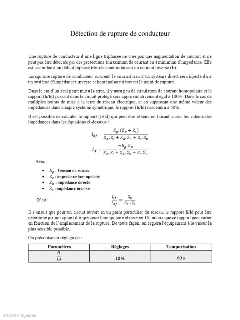 Détection de rupture de conducteur triphasé PDF Impédance — free download
