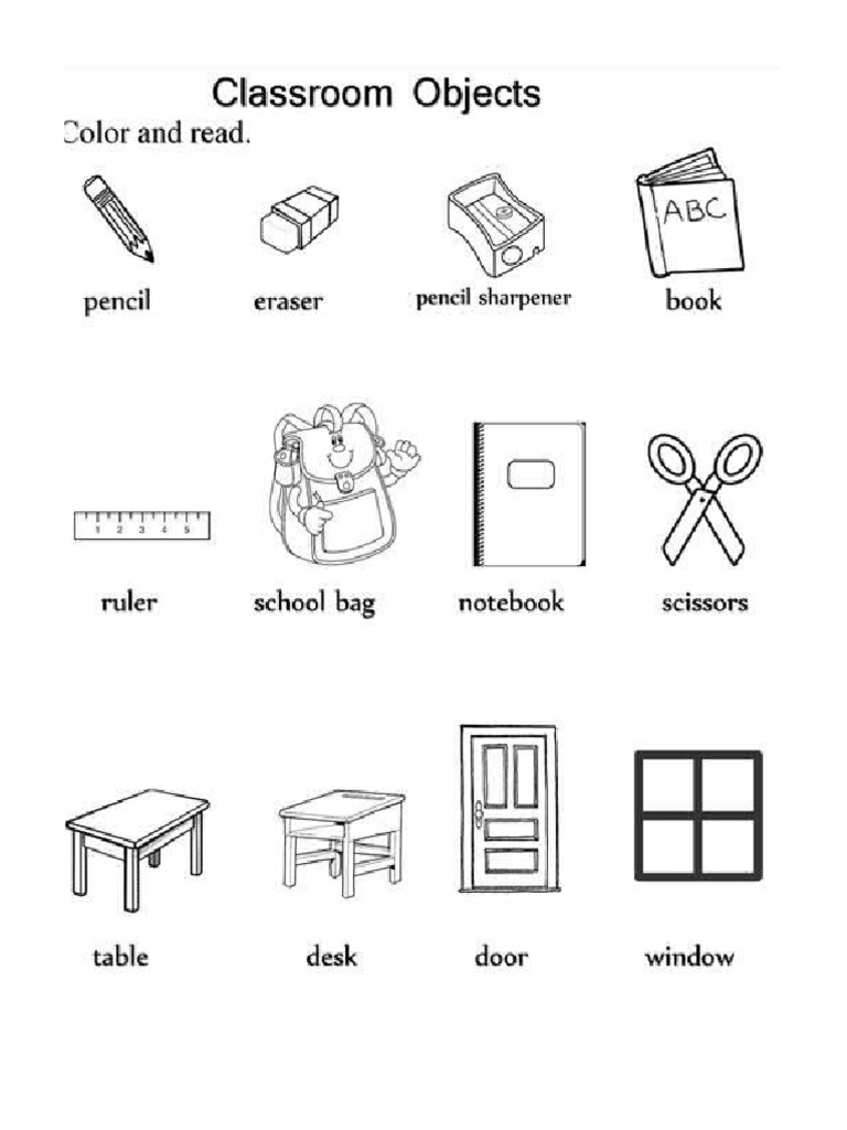 62 Classroom Objects Coloring Pages Pdf  Latest HD