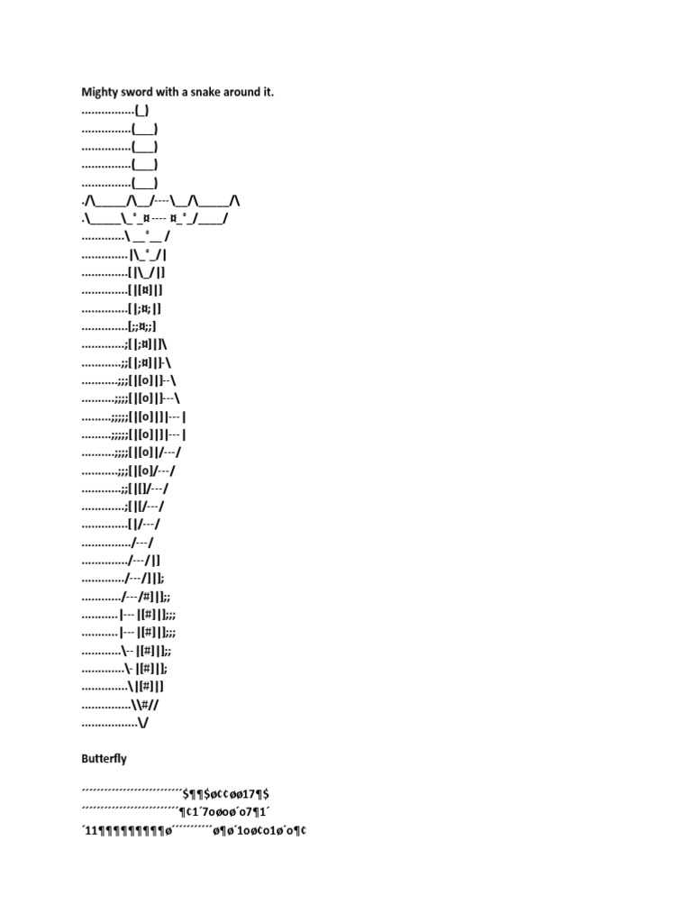 ASCII Art Collection | PDF | Characters Created | Notation