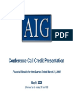 Conference Call Credit Presentation: Financial Results For The Quarter Ended March 31, 2008