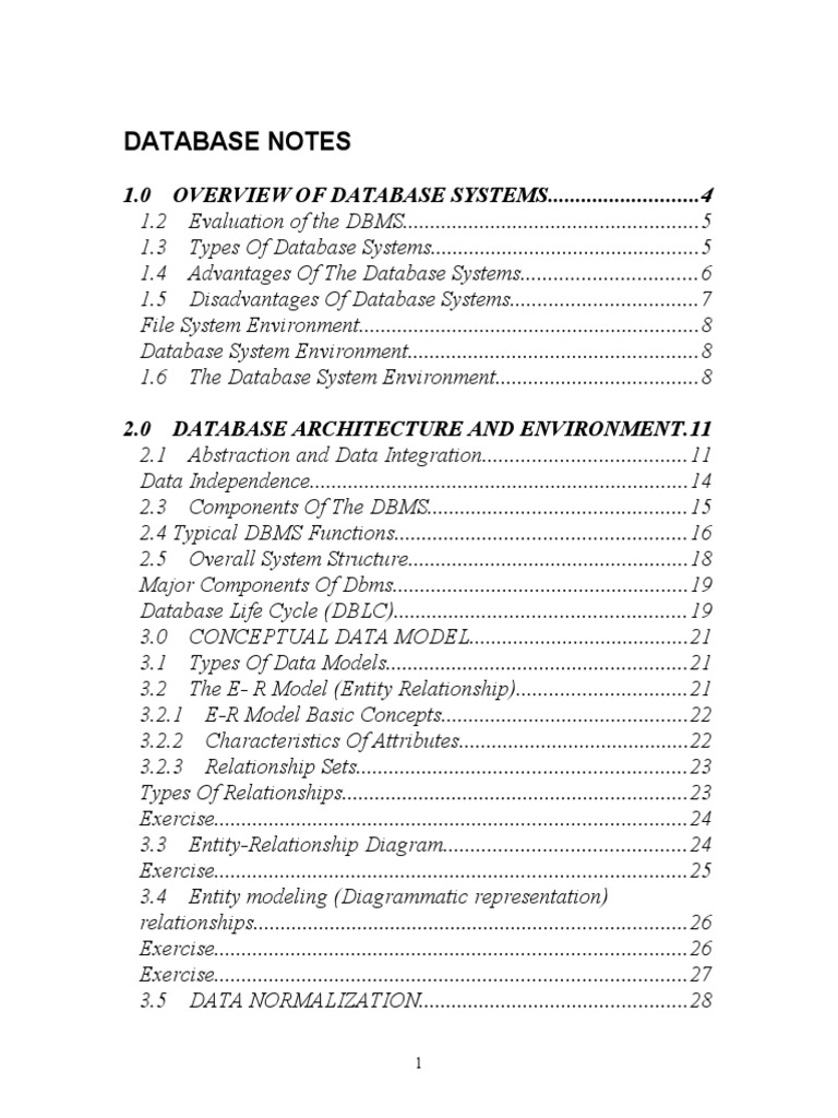 Database Notes From Adada | PDF | Conceptual Model | Relational Model