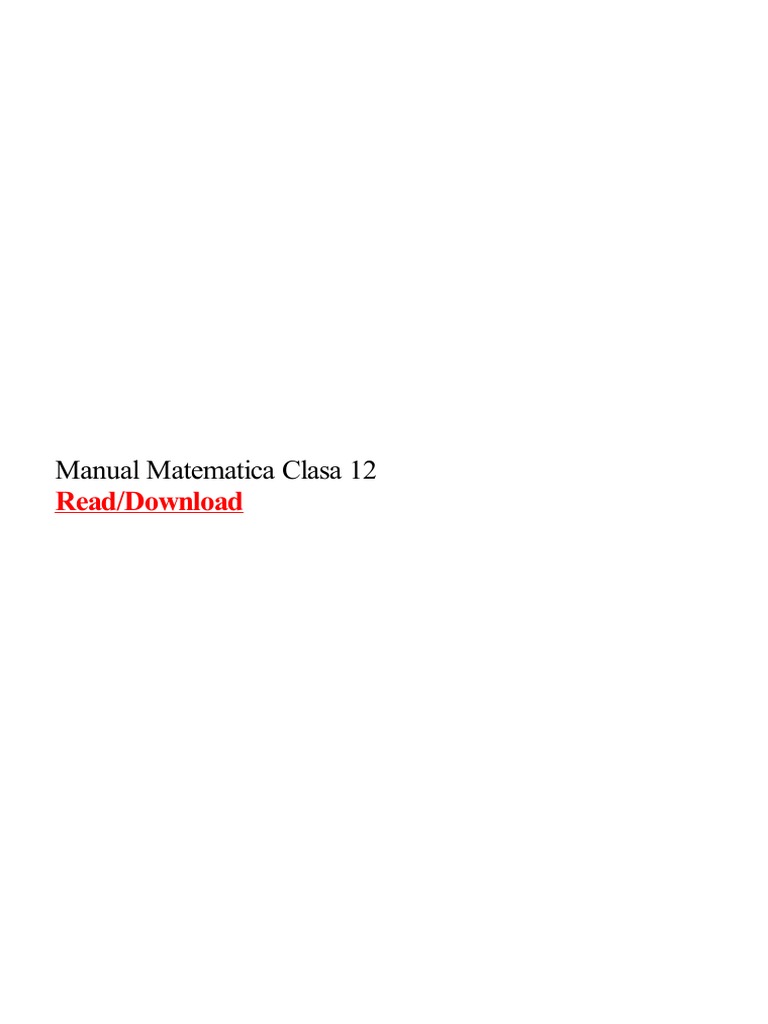 Manual Matematica Clasa 12 | PDF