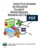 Learn & Have Fun During The Holidays Class-V Warm Region Session 2019-20