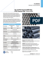 ASTM D1785/D2665 Sch. 40 PVC Pressure/DWV Pipe ASTM D1785 Sch. 80 PVC Pressure Pipe - Solvent Weld